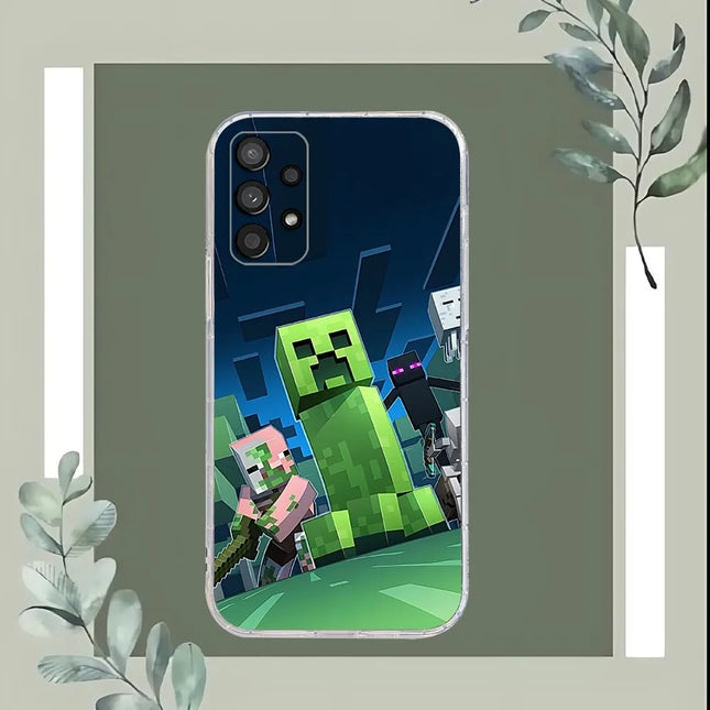 M-Mine-craft Phone Case For Samsung Galaxy A52 A12 A51 S21 Edge S22ULTRA S23 S20LITE Plus Ultra Transparent Cover