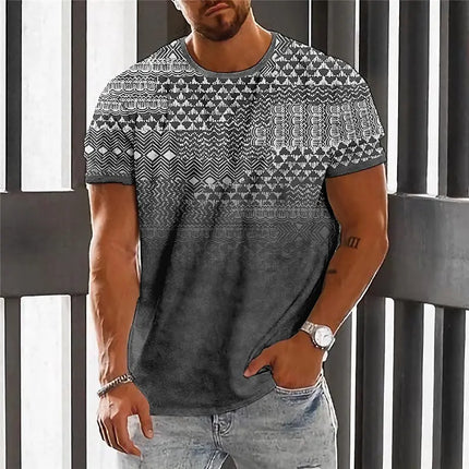 Summer Fashion National Characteristic Clothing Printed Men's And Women's Casual Round Neck Short Sleeve Hip Hop Street T-shirt