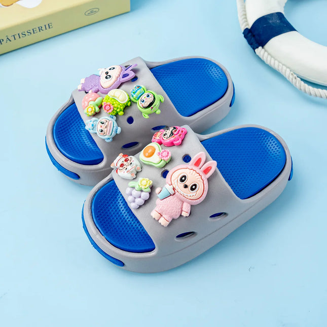 Popular  Labubu  Fruit Versatile  Eva Slippers Fashionable Double Soft-Soled Non-Slip Sandals