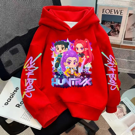 Christmas Children's Boys and Girls Anime Clothing Kpop Devil Hunter Hoodie Casual Fashion Autumn/Winter Warm Sweatshirt