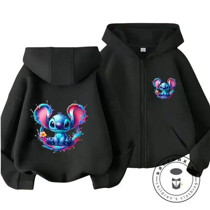 Children's Clothing Stitch Cartoon Hoodie+pant Boys Girls Casual Long Sleeved Sweatshirts 2 13 Years Old Kids Casual TOPS