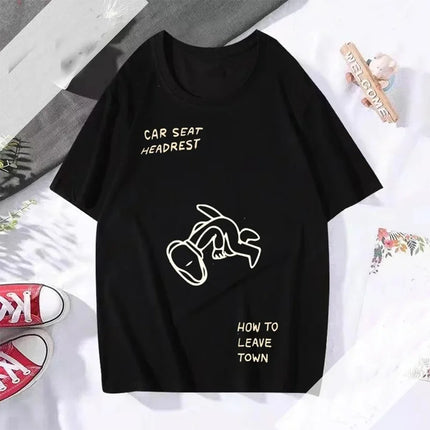 Car Seat Music Band Headrest Classic Cotton T-shirt Unisex DMN  Short Sleeves Tee Summer Casual Crew neck Black TShirt Oversized