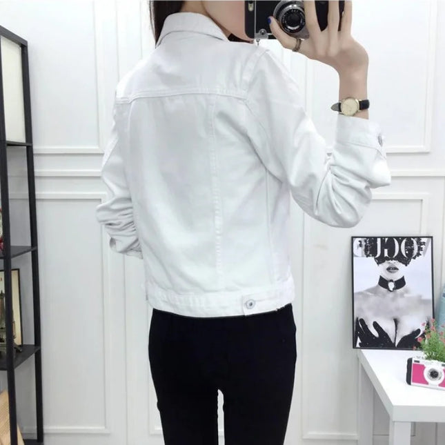 Fashion Denim Women Jacket 2024 Winter New Long Sleeve Women Coat Elegant Casual Overcoat