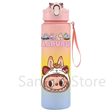 750Ml Cartoon Printed Water Bottle Teenger Student Drinking Portable Cartoon Large Capacity Outdoor Sport Water Cup Kid Gift