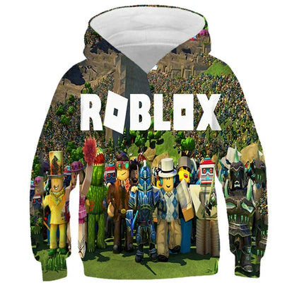 Kids Spring Autumn Roblox Hoodie 3-14 Years Boys Clothes Girls 3D Wear