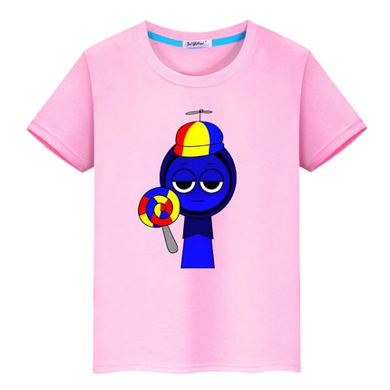Sprunki print t shirt for kids boy 10year 100%Cotton anime Short Tops y2k one piece Sprunki Cute Tees pride tshirt girls clothes