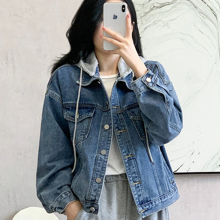 Denim Jacket Women 2024 Autumn Winter New Fashionable Blue Jeans Jackets Hooded Jacket Women Streetwear Coat Women Hot Sale