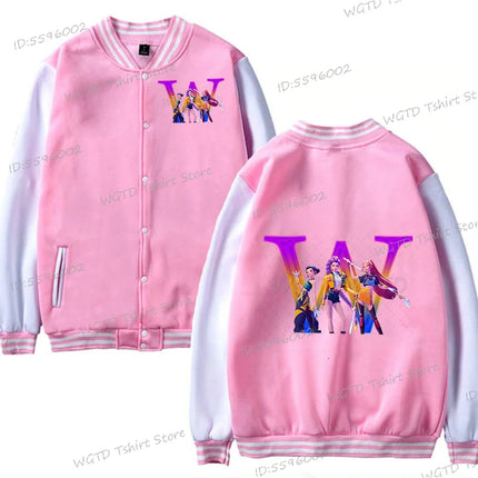 Hot Movie Lover Baseball Bomber Jacket Clothes Child Girl Letter A-Z Kids' Pink Bomber Jacket Gifts Fashion Clothes Gift