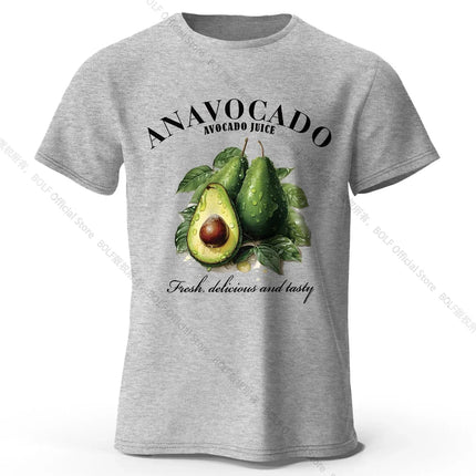 100% Cotton Fresh Avocado Tee - Minimalist Fruit Design Soft Comfortable Basic Top for Casual Everyday Wear