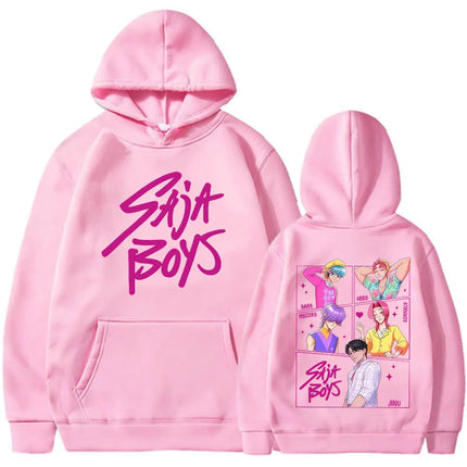 KPop Demon Hunters Movie Saja Boys Hoodies Men Women Fleece Warm Casual Hooded Sweatshirt Fashion Hip Hop Oversized Pullovers
