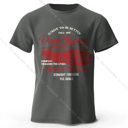 Men's Old Car Printed T-Shirt 100% Cotton Oversized Vintage Old School Graphic Tees for Men Women Summer Tops