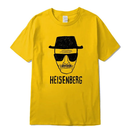Men Fashion Casual Top Quality Short Sleeve 100% Cotton Loose Heisenberg PrintedTshirt Casual Mens Tshirt Cool Summer Men Tshirt