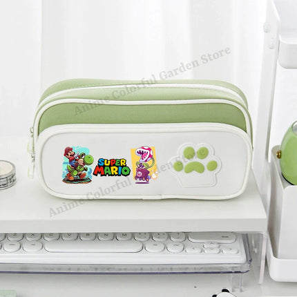 Super Mario Dog Claw Large Capacity Pencil Case Anime Cartoon Fashion Stationery Storage Bags Boys Girls Cute Pen Box Gifts