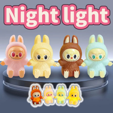 Glowing Night Light labufufu - Cute Glowing Anime Bedside Lamp, Kids Room Decor Mood Lighting，Children's Gift