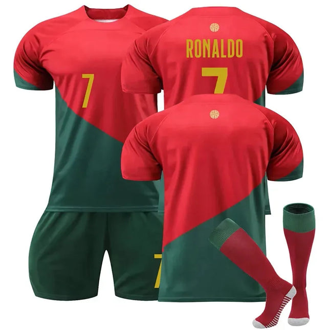 Suit For Children Gifts 22/23 Portugal Home Children's Football Training Suit Set