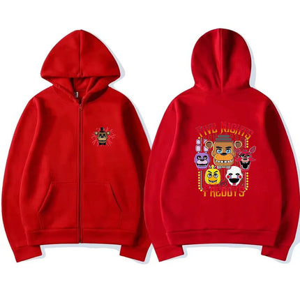 Children Zipper style tops coat Boys black girl pink Clothing Hoodie Children Suitable age 3-12 Sweatshirt Freddy's cartoon