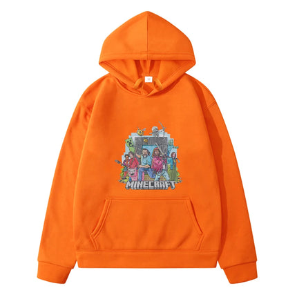 Minecraft print Autumn Kawaii hoodies Fleece sweatshirt boy pullover Cartoon anime hoodie jacket y2k sudadera kids clothes girls