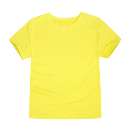 Blank T Shirt 100% Cotton for Boys Girls Clothes Short Sleeve Baby Girl Tshirt 9 to 12 18 24 Months Green Purple Blue Child Tops