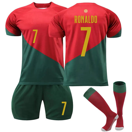 Suit For Children Gifts 22/23 Portugal Home Children's Football Training Suit Set