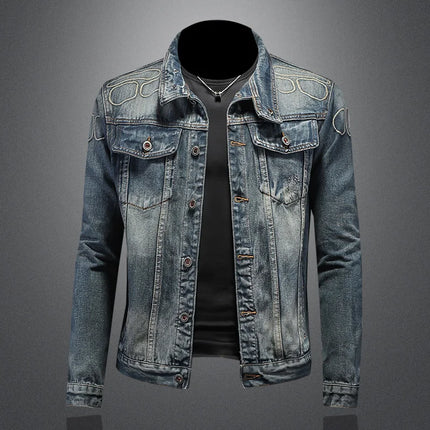The Main Promotion of New Explosive Embroidered Coat Spring and Autumn New Men's Trends with Popular Denim Jacket Clothing