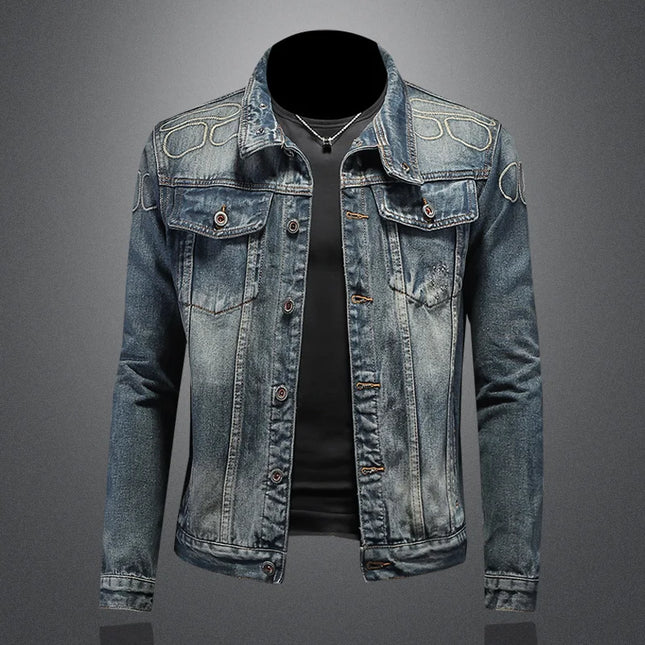 The Main Promotion of New Explosive Embroidered Coat Spring and Autumn New Men's Trends with Popular Denim Jacket Clothing