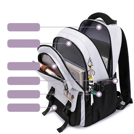 Backpack 3Pcs/Set for Girls Large Capacity Middle Schoolbag Student Schoolbag Set School Backpack Bags for Teenage Students Bag