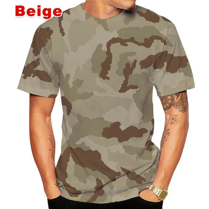 Men's Personalized T-shirt Summer Camouflage 3D Printing T-shirt Loose Soft Comfortable Breathable T-shirt Men's Top