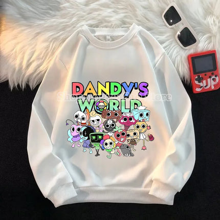 Dandys World Children Sweatshirt Cartoon Anime Multi-color Clothing Game Peripherals Crew  Neck Tops Spring Autumn Clothes Gifts