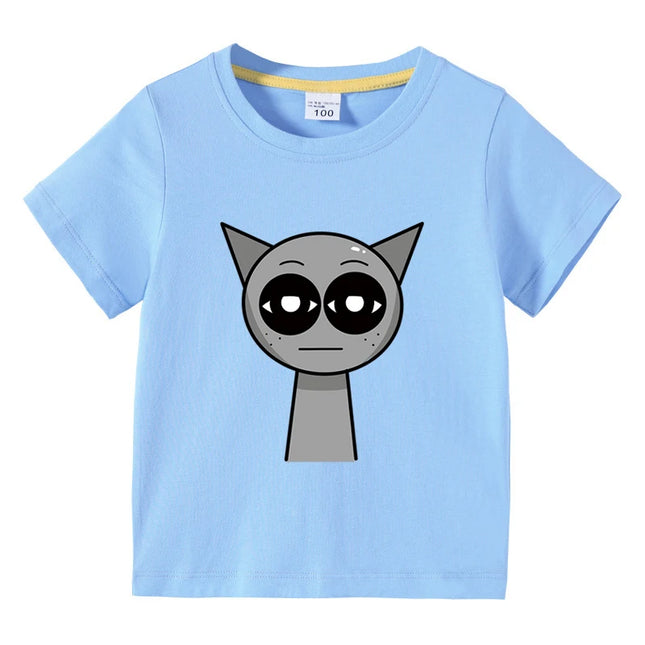 Summer Hot Sprunki Clothes Kids Game Incredibox Cotton T shirt Boys Short Sleeve Tee Toddler Girls Causal Tops Children Clothing