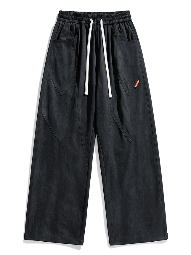 2025 Spring Summer Men's Sweatpants Korean Fashion Wide Leg Baggy Pants 8XL 7XL 6XL Plus Size Loose Straight Trousers Male