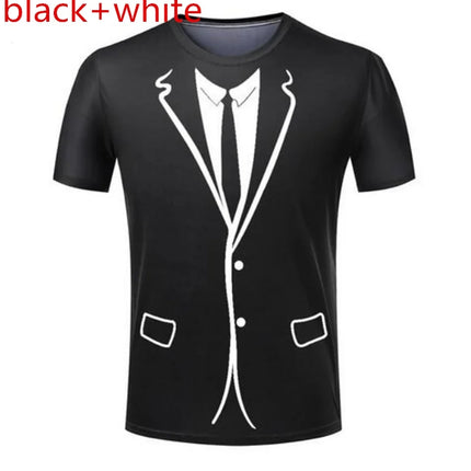 New Fashion Tuxedo Funny Men T Shirts Sports Tees 3D Print Tshirts Casual T-shirt Man Clothing Plus Size Short Sleeve