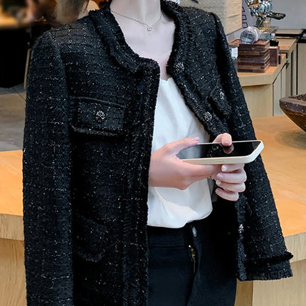 Jielur Autumn New Sweet Ladies Elegant Women Jackets Solid Street Fashion Jackets Woman Black Casual Loose Slim Coats Female