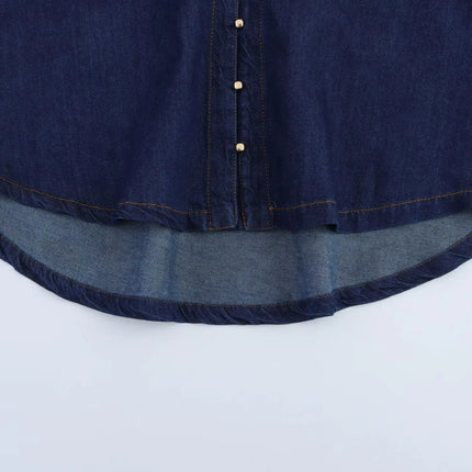 Summer Women's Suit High Waisted Wide Leg Jeans Denim Shirt Jacket Top 2025 Casual Loose Outerwear Trousers 2-piece Set
