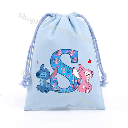 Disney Stitch Drawstring Bag Anime Fashion Jewelry Dust Bags Home Storage Pockets Portable Shopping Pouch Candy Gifts Handbag