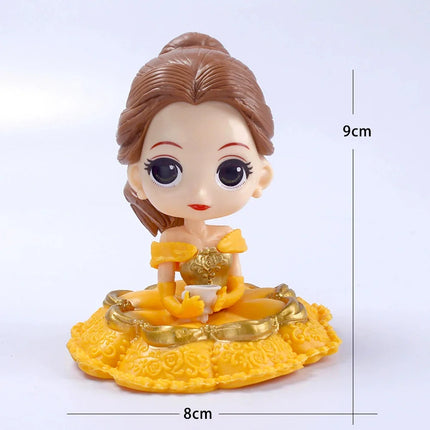 10cm Q Posket Princess Tiana Snow White Rapunzel Ariel Cinderella Belle Mermaid PVC Action Figures Model Toys Kid Gift