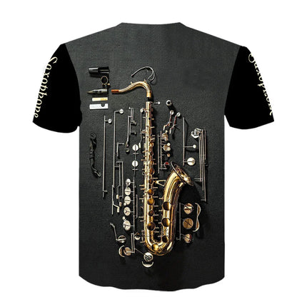 2021 New Men 3d Guitar Printed Fashion Hot Short Sleeves T Shirt Daily Short Sleeve Tee Tshirt Female Psychedelic Clothes