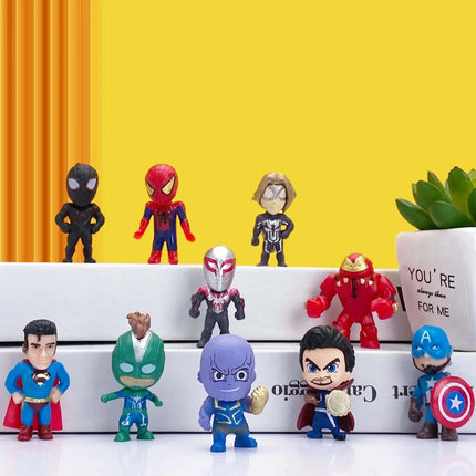 Disney 20pcs/set Marvel Avengers Hulk Thor Spider Man venom Captain Decoration action Figure Capsule Toys for kids Xmas Gift