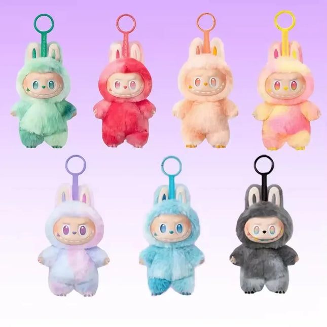 For Labubu Kawaii Monster V3 Blind Box Series PVC Labubu Macaron Pendant Doll Monster Keychain Birthday Christmas Gift