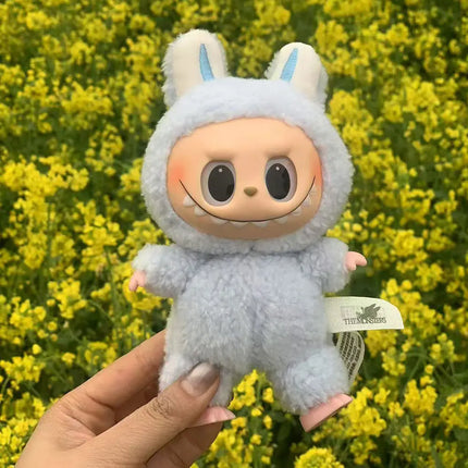15CM Cute Labubu Plush Doll Keychain Toys Kawaii Macaroon Labubu Vinyl Face peluche Dolls Pendant Keychain Christmas  Kid Gift