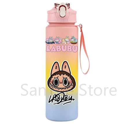 750Ml Cartoon Printed Water Bottle Teenger Student Drinking Portable Cartoon Large Capacity Outdoor Sport Water Cup Kid Gift