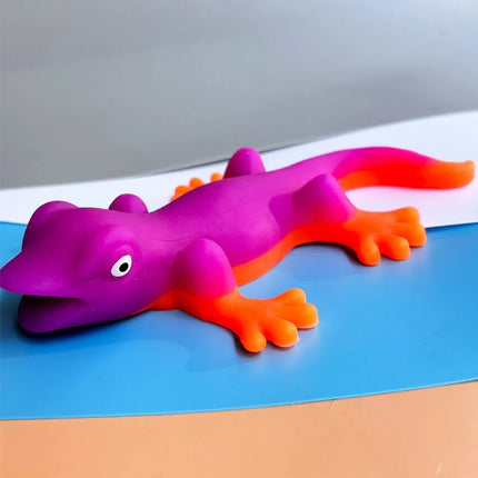 Cartoon TPR Stretchy Lizard Toy Simulation Lizard Colorful Squishy Toy Soft Stress Relief Squeeze Fidget Toy Children