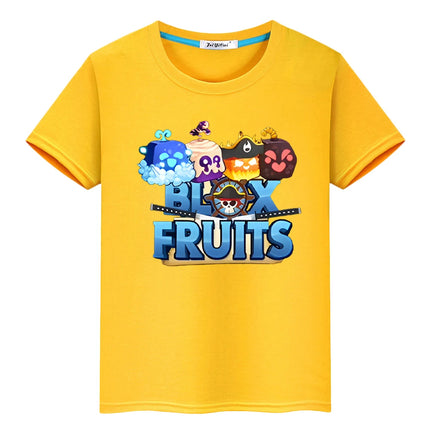 New Game Blox Fruits 100%Cotton t shirt for kids boy 10years anime Tees Short Tops pride tshirt y2k one piece kids clothes girls