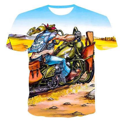 New Heavy Duty Motorcycle Harley Printed T-shirt 3D Men's and Women's Fashion Outdoor Sports T-shirt Summer Casual Cool Personal