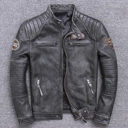 Sheepskin 100% Real Coat Men Autumn Winter Clothes Men's Leather Jacket 2023 Streetwear Moto Bliker Genuine Leathers 680