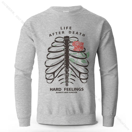 Men's Live After Death Dark Printed Pure Cotton Sweatshirts Oversized Classic Graphic Pullovers for Men Women Tops