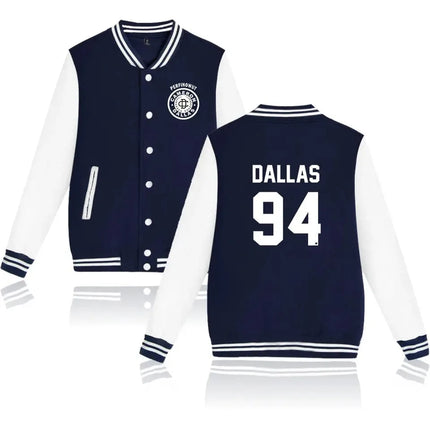 Dallas 94 printed fashion hip hop style men's women baseball jacket sport casual long sleeve hoodies sweatshirt jackets