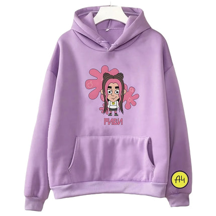 Cute А4 Риви Print Children's Hoodies ВладA4 Бумага Cartoon Long Sleeve Sweatshirt for Kids Boy Clothes Casual Vest Soft Hoody