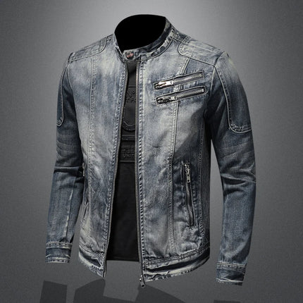 2024 New Men's High Quality Fashion with Handsome Retro Trend Leisure Spring and Autumn Good Zipper Denim Jacket  None   M-6XL