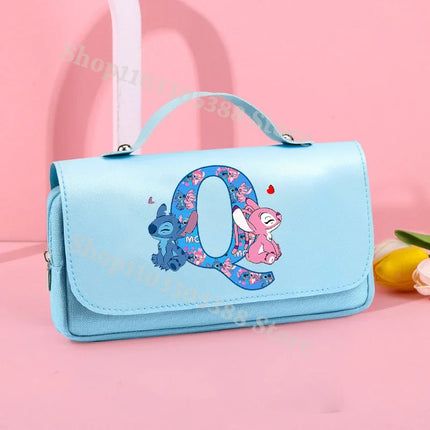 Disney Stitch High-capacity Pencil Case Students Letter A-Z Printed Pen Bags Boys Girls Stationery Storage Box School Supplies