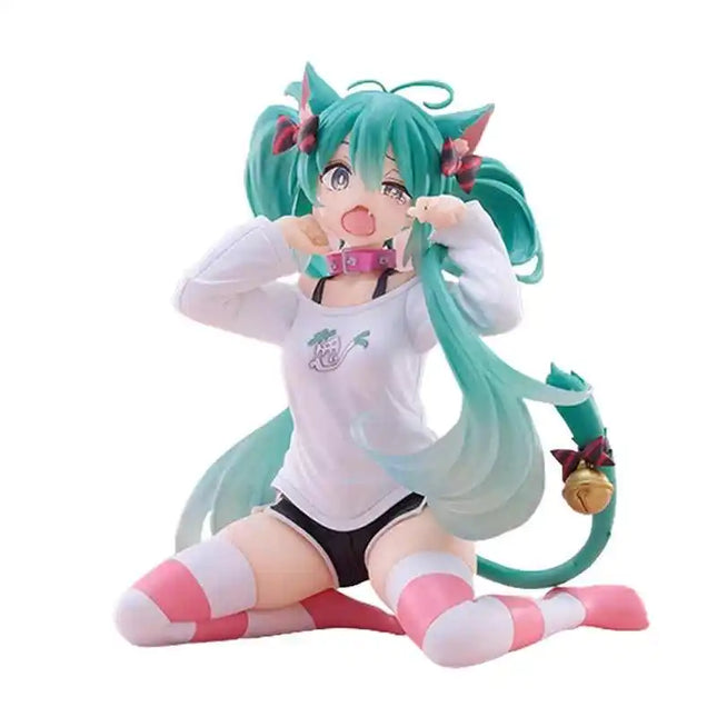 TAITO Original Vocaloid Hatsune Miku Cat Ear Design Pvc Action Figure Anime Peripheral Collectable Model Decorative Ornamen Toy